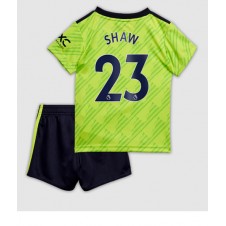 Manchester United Luke Shaw #23 Tredjeställ Barn 2022-23 Korta ärmar (+ Korta byxor)